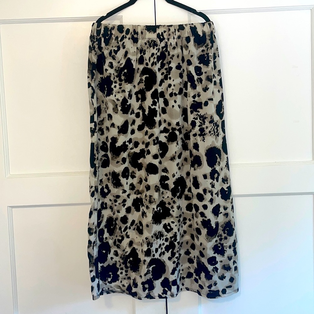Maxi Skirt in Black and Cream Animal Print
